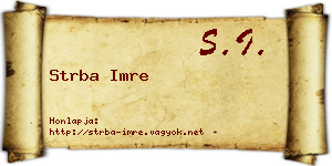 Strba Imre névjegykártya